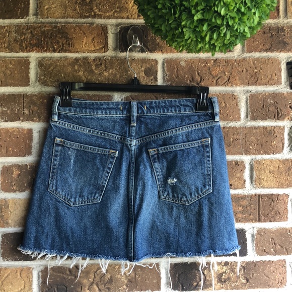 FREE PEOPLE Harvey Distressed Denim Skirt - Picture 5 of 7